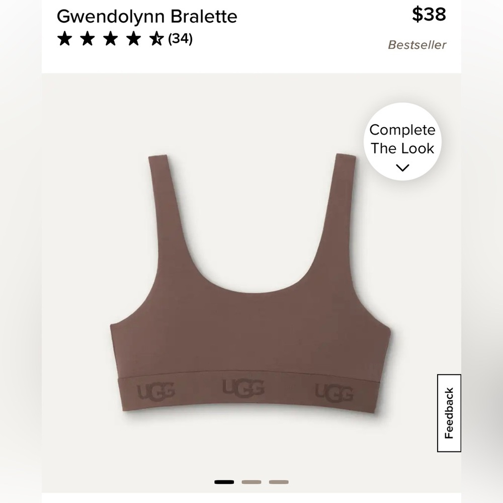 NWT WHITE UGG Gwendolynn Bralette Logo Band Size: Large - Picture 2 of 5